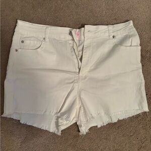Pink Lily White Denim Women's Cutoff Shorts